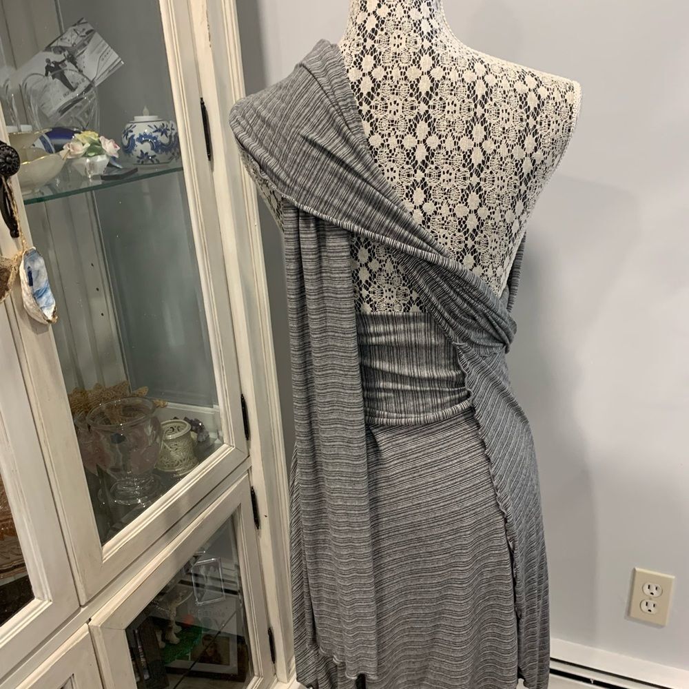 Angelrox Gray Stripe Wrap Skirt / Dress - Picture 5 of 14